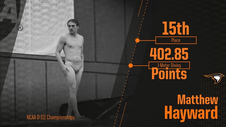 Hayward Secures 15th in 1-Meter Diving in National Meet