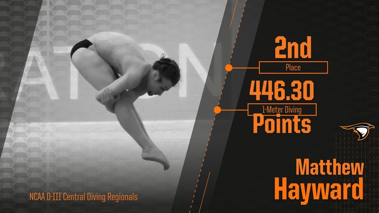 Hayward Captures Second in 1-Meter Diving during Diving Regionals